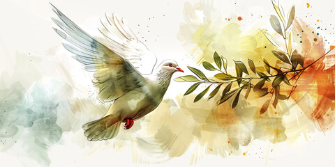 Forgiveness: The Dove and Olive Branch - Imagine a dove with an olive branch, symbolizing the Holy Spirit and the peace of forgiveness