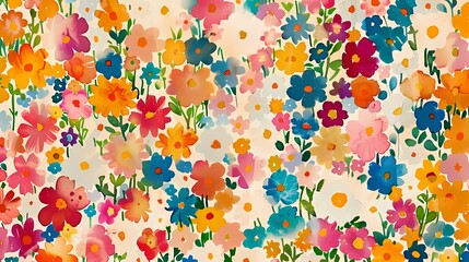 happy summer blossoms texture pattern illustration poster background