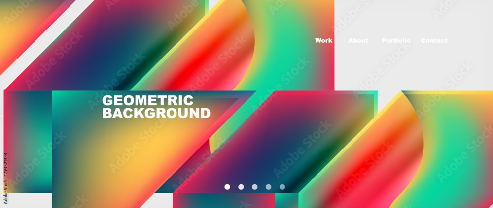 Poster A vibrant geometric background with a white border featuring colorful rectangles in magenta and electric blue. Perfect for technology or electronic device brands