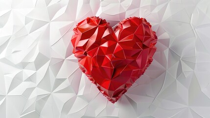 valentines day 3d heart volumetric paper on white background AI generated