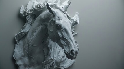 Wall paper, the installation is like a horse head wall lamp.