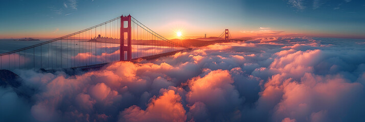 sunrise over the bridge,
Amazing Aerial Views from the Golden Gate Bridge 