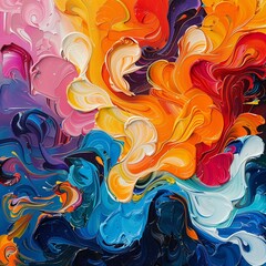 An abstract painting featuring swirling patterns and vibrant colors, inspired by the magic and excitement of the holiday season  8K , high-resolution, ultra HD,up32K HD