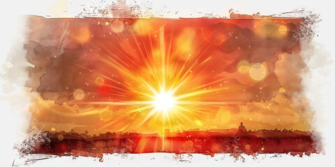 Legacy of Light: The Setting Sun and Guiding Star - Visualize the sun setting with a guiding star shining brightly, symbolizing the enduring influence and guidance of a deceased religious leader. - obrazy, fototapety, plakaty