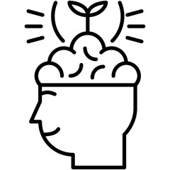 Personal Growth Icon. Develop Person Knowledge Pictogram Graphic Illustration. Isolated Simple Line Icon For Infographic, App and Web Button.