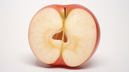 a single sliced apple on a white background