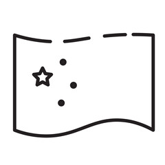 Country Flag Nation Line Icon