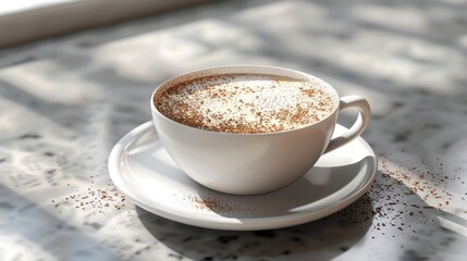 Side view of a Cup of Cappuccino Coffee.AI generated image