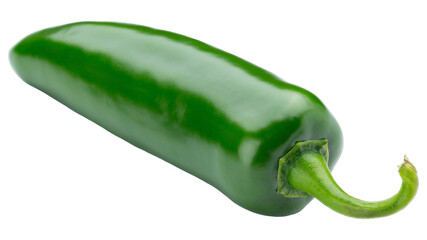 Jalapeno pepper. Green jalapeño pepper on isolated white background. Spicy jalapeno pepper with...