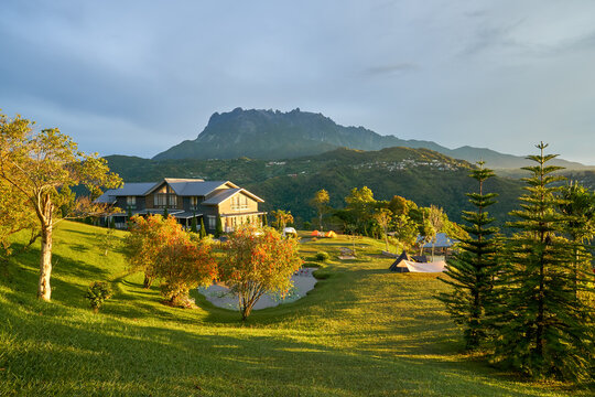 Morning View Mount Kinabalu from Hounon Ridge Farmstay and Camping, Bundu Tuhan, Kundasang, Sabah