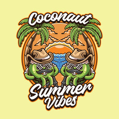 Coconut chill at the beach with summer vibes