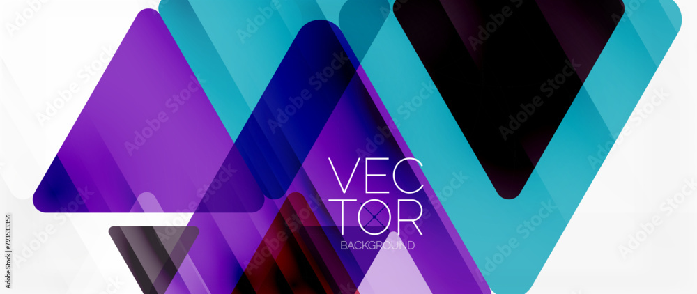 Aufkleber A colorful triangle featuring shades of purple and blue, with the word vector in the center. The font and art style enhance the material property of the design