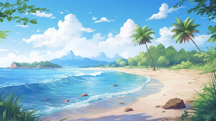 a beautiful summer background with beach on sunny day. vacation background