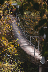 suspension bridge between autumn nature argentina cordoba candonga