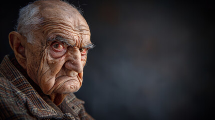 old man with Disgust: Nose wrinkles, lip curls, revulsion evident, recoiling in distaste