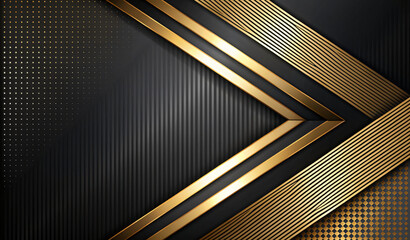 Metallic Abstract Gold and Black Texture Design with Stripes