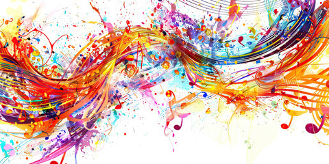 The Psychedelic Symphony: The Dancing Notes and Vibrating Music - Imagine dancing musical notes and vibrating music, symbolizing the symphony of sensations and sounds experienced during a psychedelic 