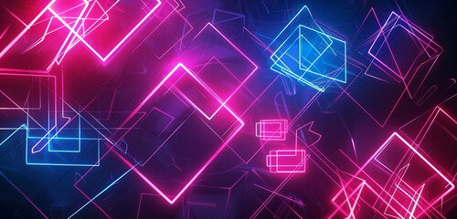 Swirling neon lights around geometric forms, capturing the vibrant essence of modern communication channels
