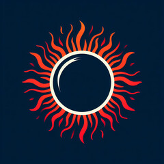 Solar eclipse flares sun icon