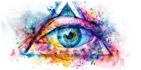 The Psychedelic Vision: The All-Seeing Eye and Cosmic Insights - Visualize an all-seeing eye with cosmic insights, symbolizing the deep understanding and revelations often gained through psychedelic