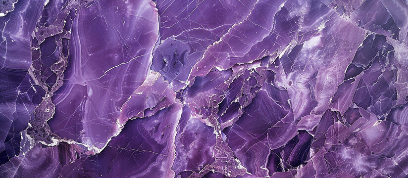 Vivid amethyst purple marble with intense purple and white veins, designed to stand out as a bold and luxurious backdrop