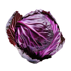 Purple cabbage isolated on white background.