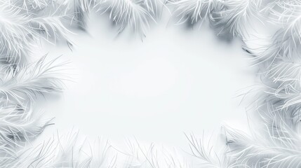 Fototapeta na wymiar christmas background with branches and snow, energy fibers, picture frame, picture frame, white background, graphics, Generative Ai.