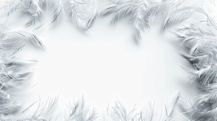 christmas background with branches and snow, energy fibers, picture frame, picture frame, white background, graphics, Generative Ai.