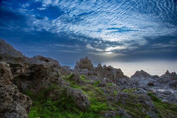 沖永良部島田皆岬の夕景