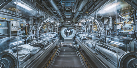 Human dormant cabin inside spacecraft