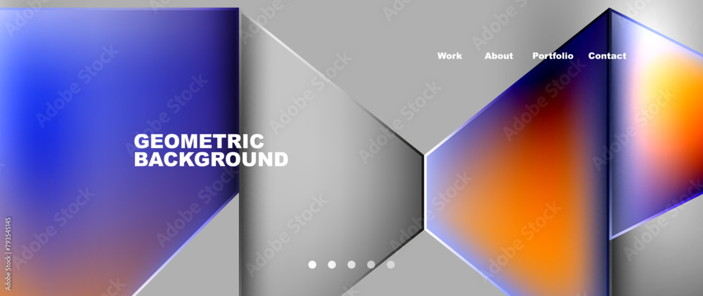 Aufkleber A geometric background featuring a gradient of electric blue and violet triangles on a gray backdrop, creating a symmetrical pattern perfect for a brand logo design