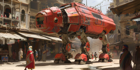 A giant robot dog used for transportation on the streets of the future - 793545545