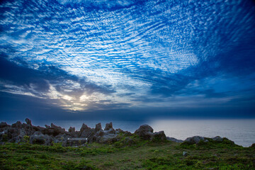 沖永良部島田皆岬の夕景