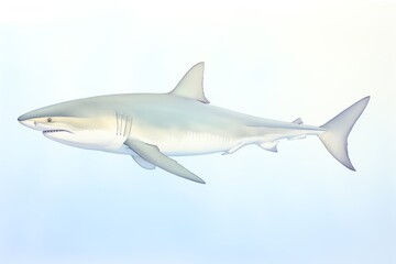 Fototapeta premium Watercolor of shark, great white shark