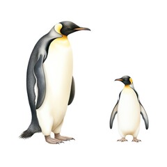 Watercolor of penguin, emperor penguin