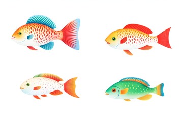 Fototapeta premium Watercolor of fish, colorful tropical fish