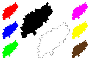 Obraz premium Northamptonshire (United Kingdom of Great Britain and Northern Ireland, England, Non-metropolitan county, shire county) map vector illustration, scribble sketch County of Northampton (Northants.)....
