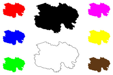 Qinghai Province (Administrative divisions of China, China, People's Republic of China, PRC) map vector illustration, scribble sketch Kokonur map