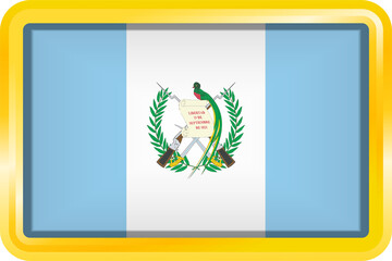 GUATEMALA FLAG RECTANGULAR WITH GOLD FRAME