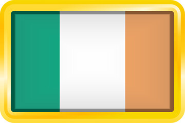 IRELAND FLAG RECTANGULAR WITH GOLD FRAME