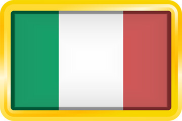 ITALY FLAG RECTANGULAR WITH GOLD FRAME