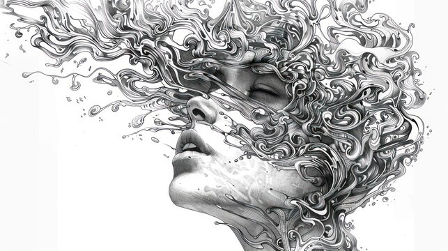 A realm of abstract thinking with line drawing, where the simplicity of lines gives rise to complex and thought-provoking concepts.