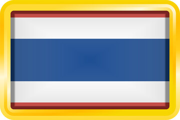 THAILAND FLAG RECTANGULAR WITH GOLD FRAME