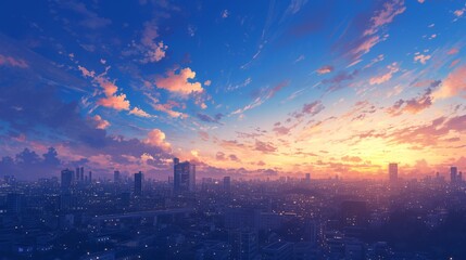 ビルの屋上からの風景、都会11