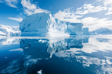iceberg middile of sea,ice broken and melt