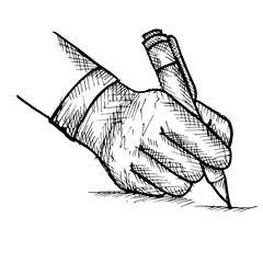 hand is signing, doodle vector