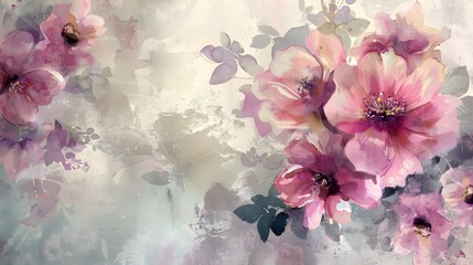 Floral Elegance: Beautiful Watercolor Flowers on a Seamless Background for Artistic Design