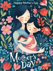 illustration with text to commemorate Mother's Day