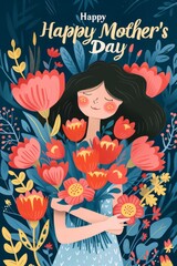 Fototapeta premium illustration with text to commemorate Mother's Day