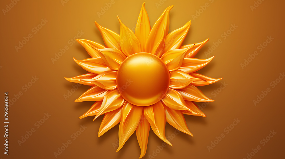 Poster sun summer icon 3d